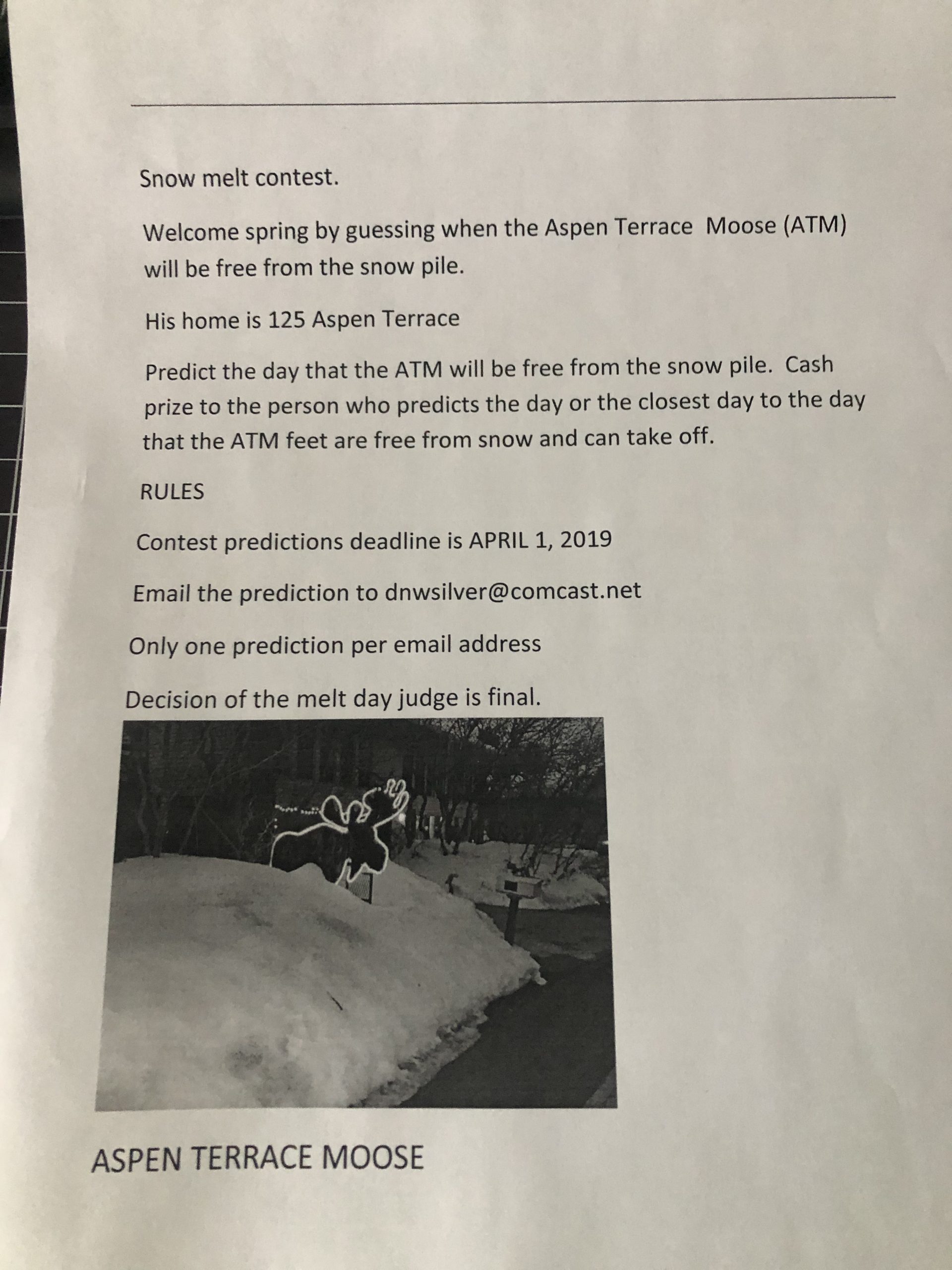 Summit Park Snow Melt Contest